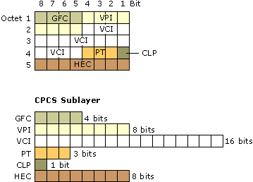 Figure 14.6    ATM Cell Header Structure