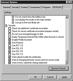 Security check boxes