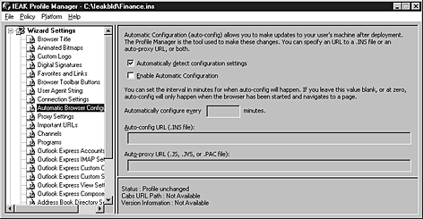 Automatic Browser Configuration options