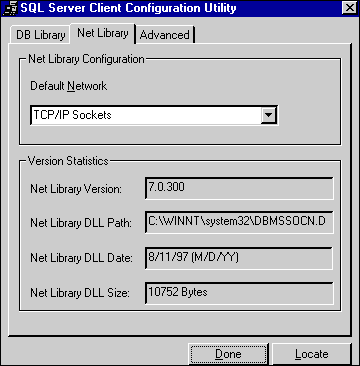 Configuring the SQL Server Client Connection