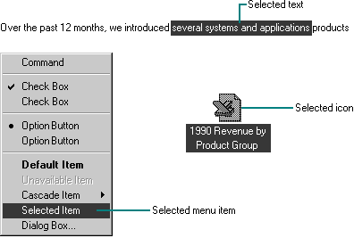 Selection appearance