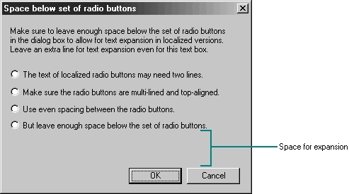 Example of vertical expansion spacing